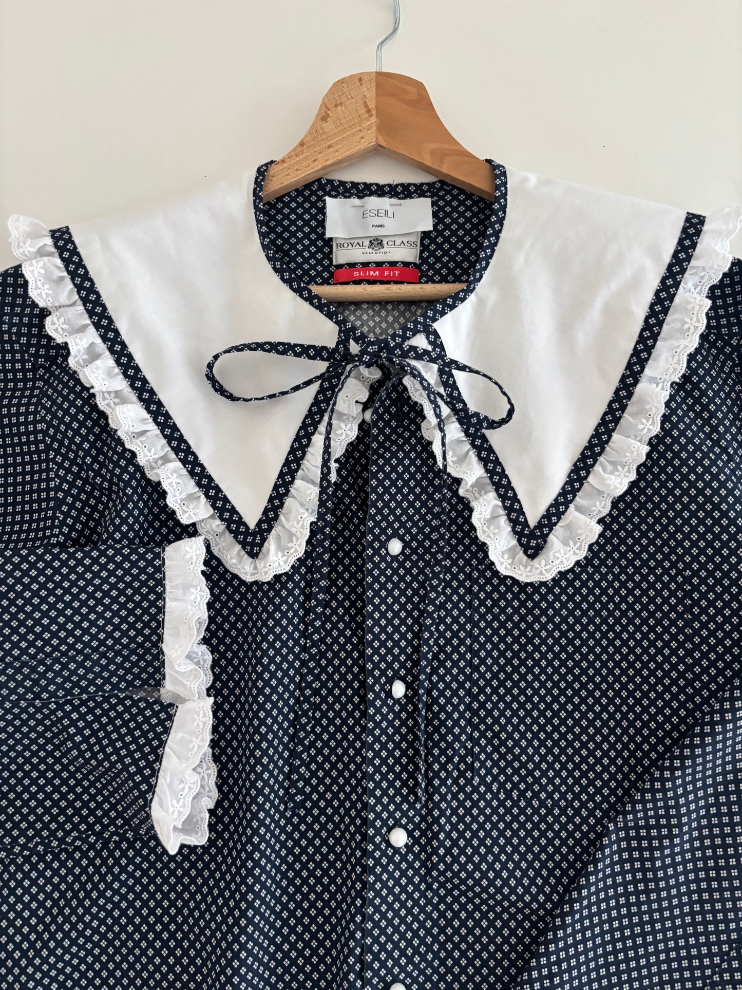 Blouse col XL à motifs