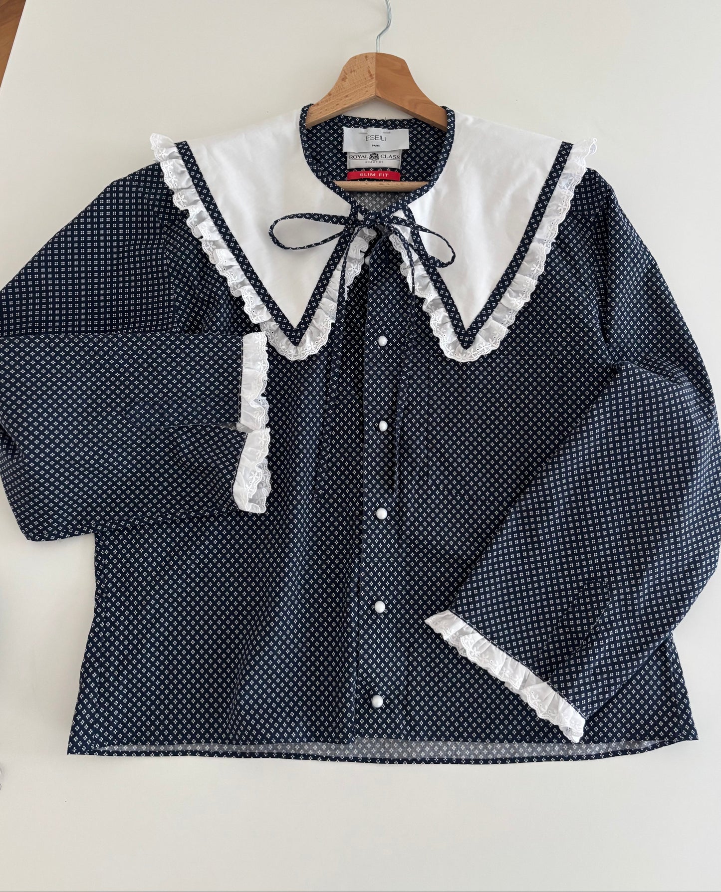 Blouse col XL à motifs