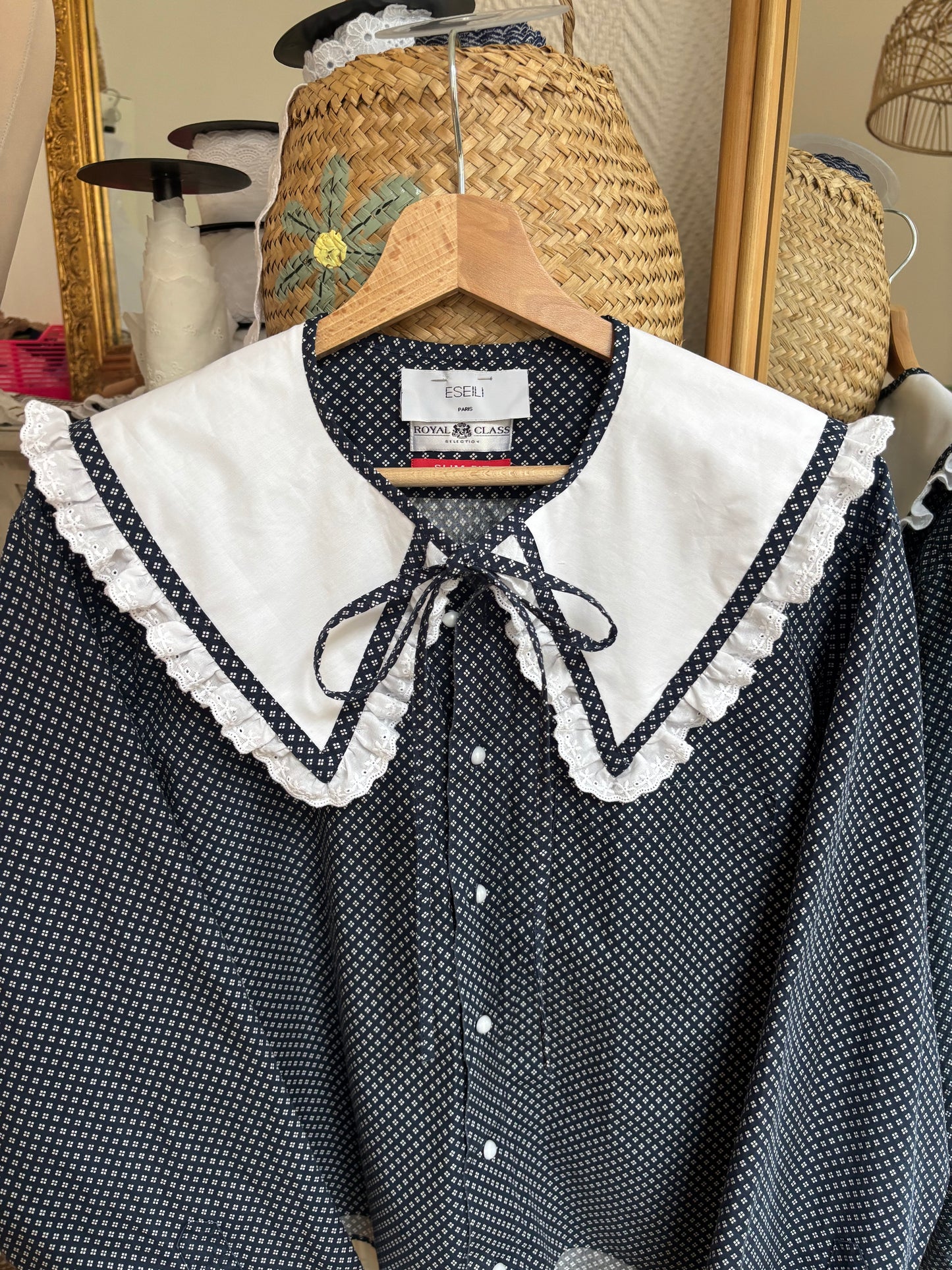 Blouse col XL à motifs