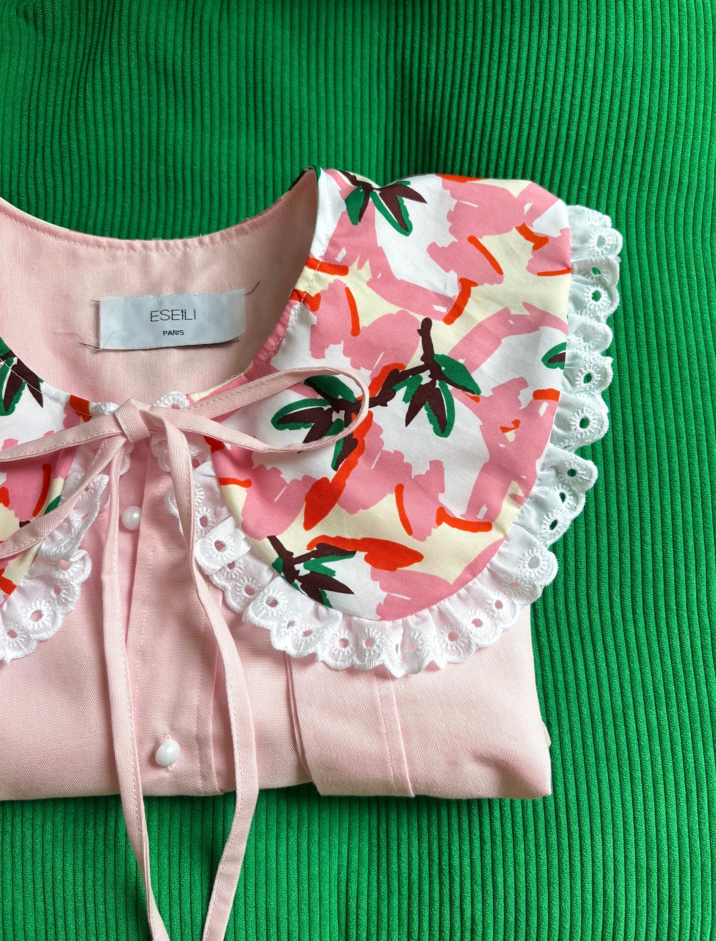 Solange col XL rose fleuri