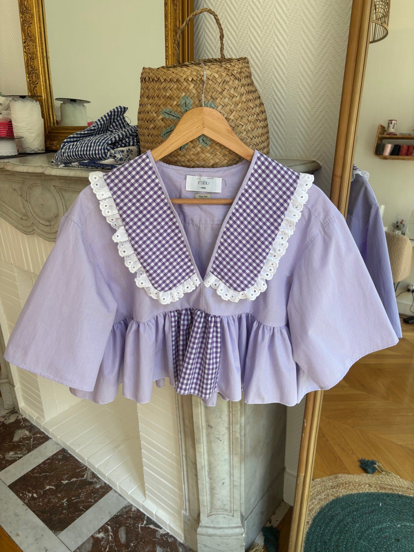 Vicky col XL vichy violette