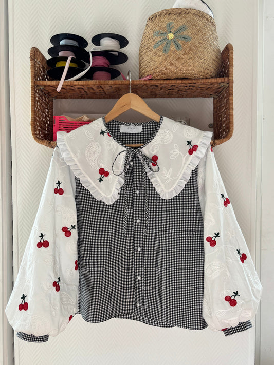 Blouse Elise broderie cerises
