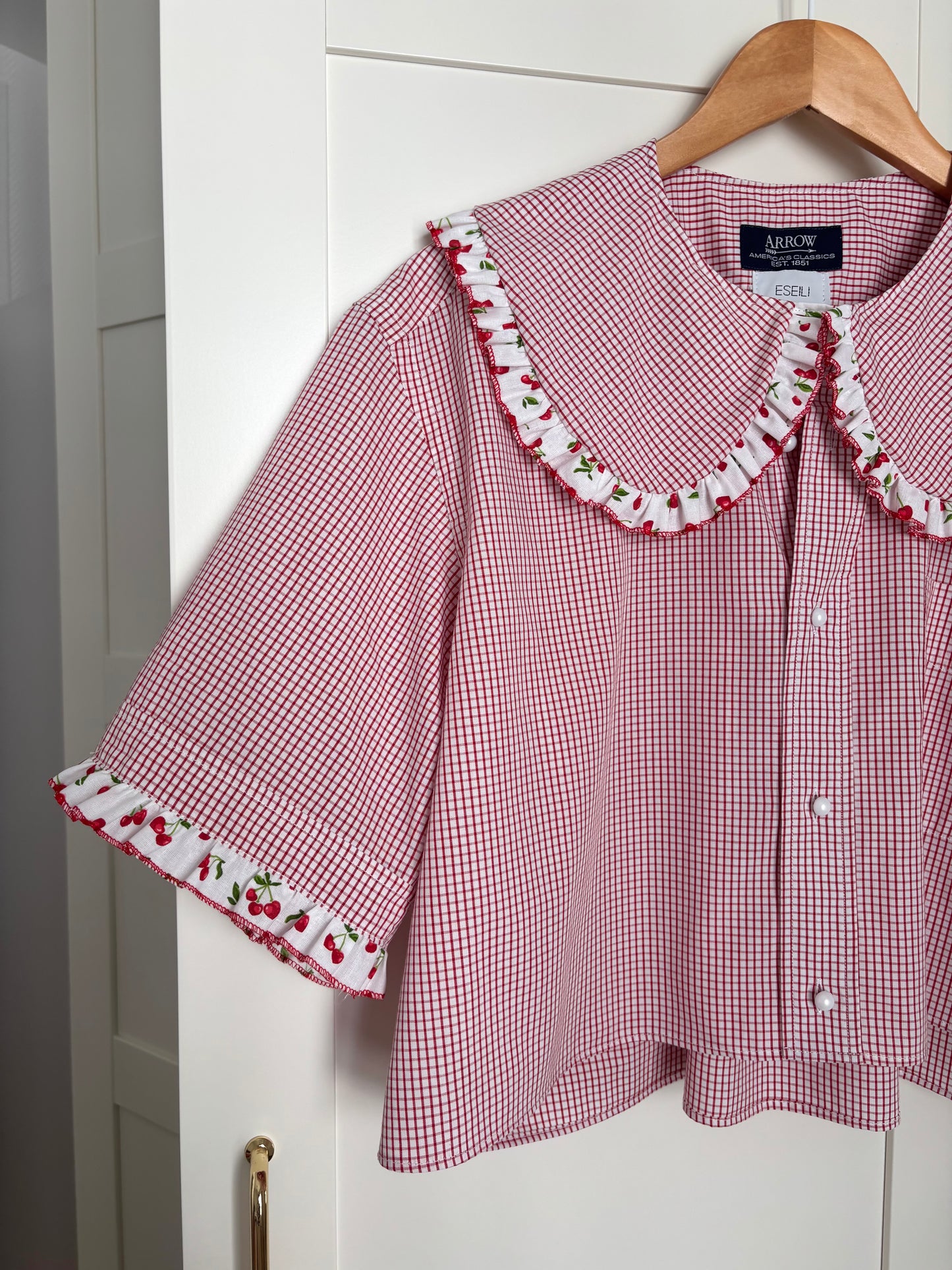 Solange col XL crop rouge cerise