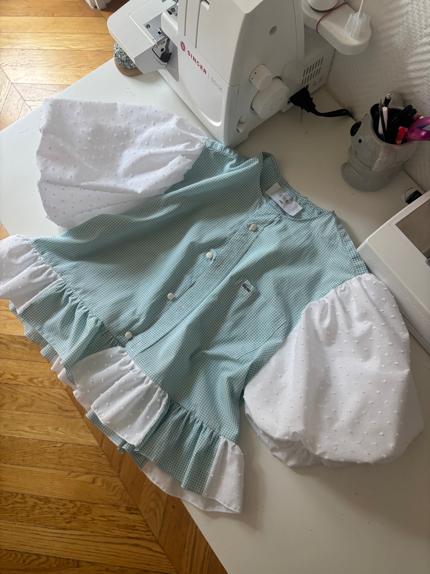 Blouse manches XL turquoise