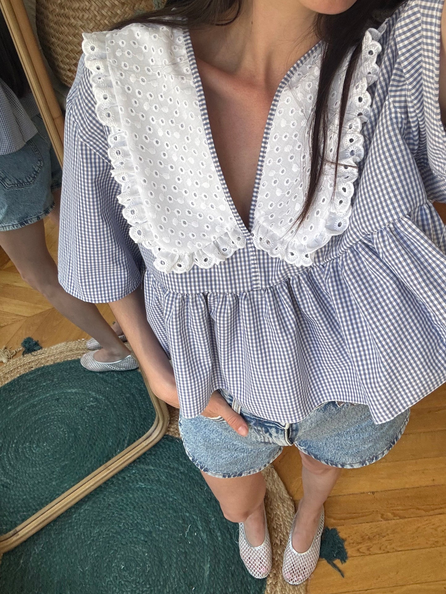 Vicky col XL Vichy bleu