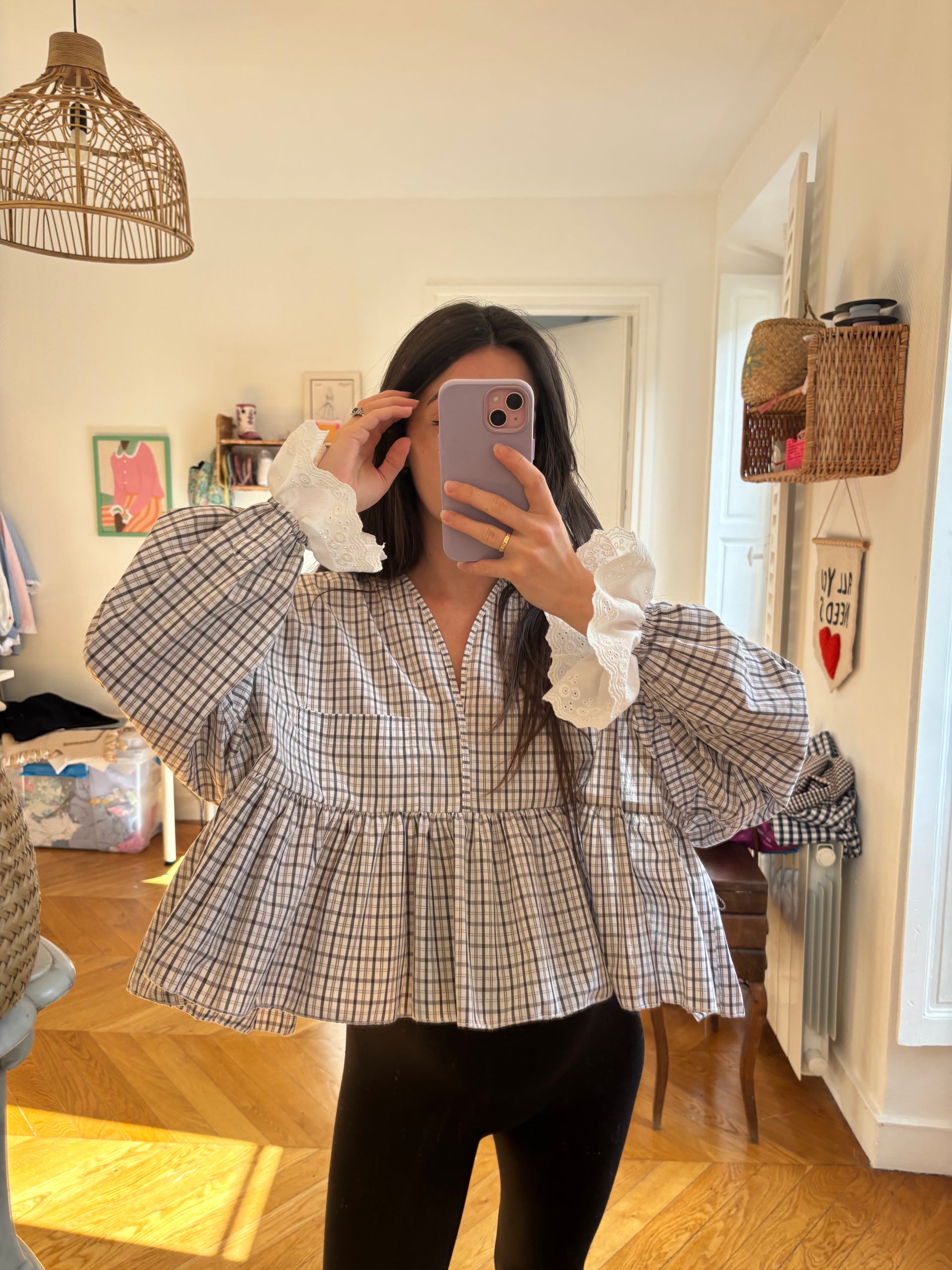Petite Top Péplum En Jean Indigo À Col En V | Petite | PLT FR
