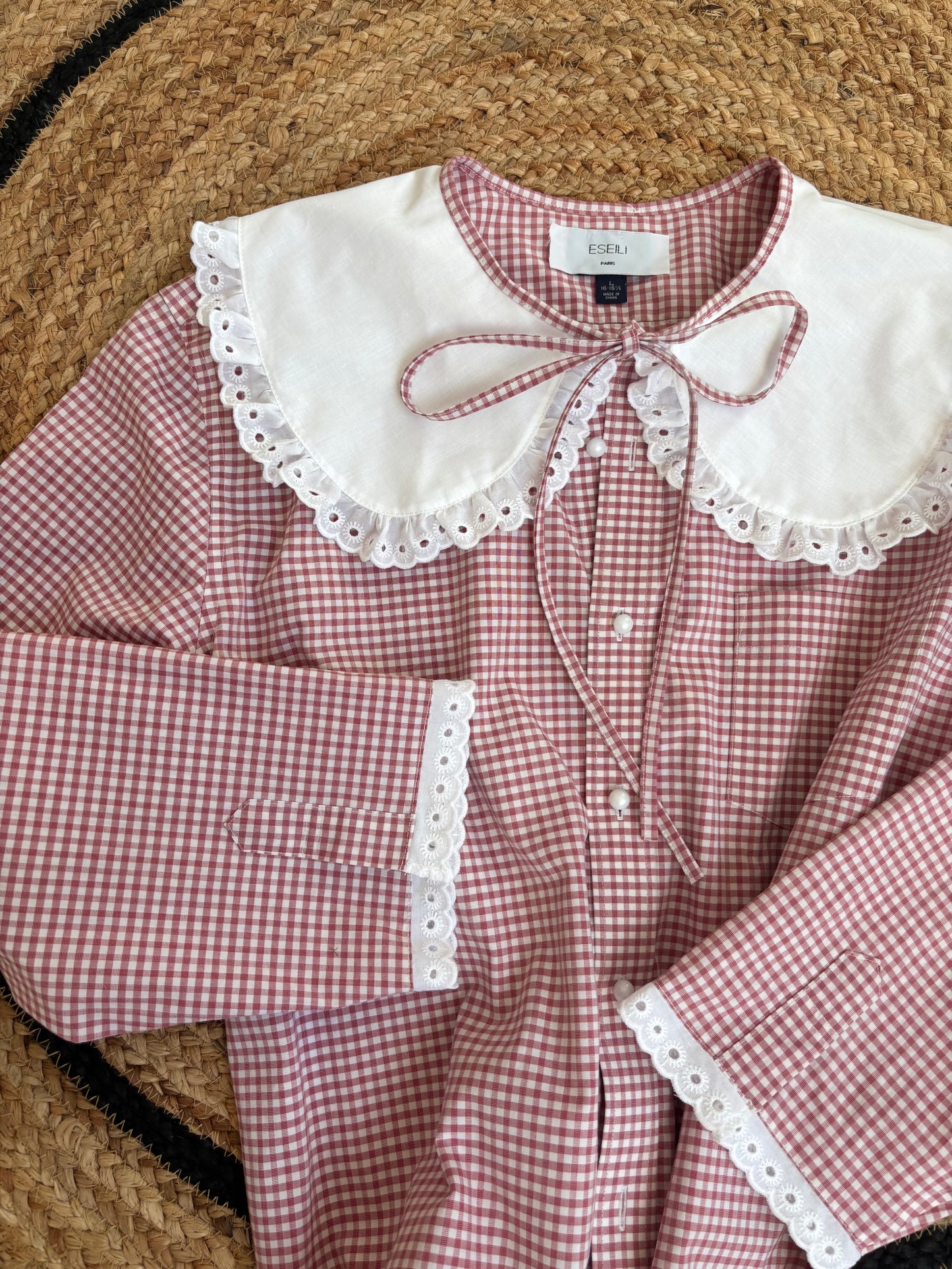 Solange col XL vichy rose