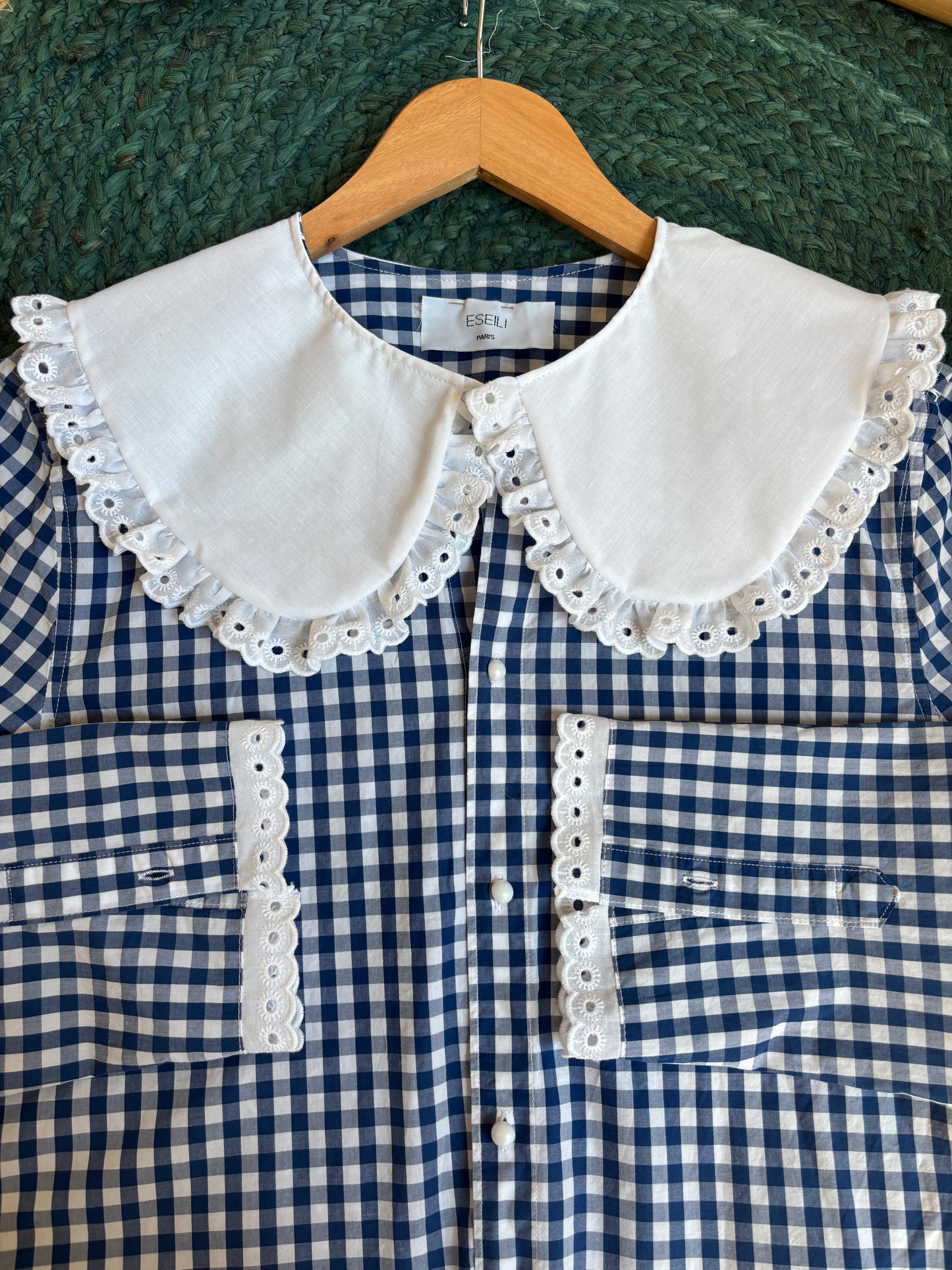Solange col XL Vichy bleu
